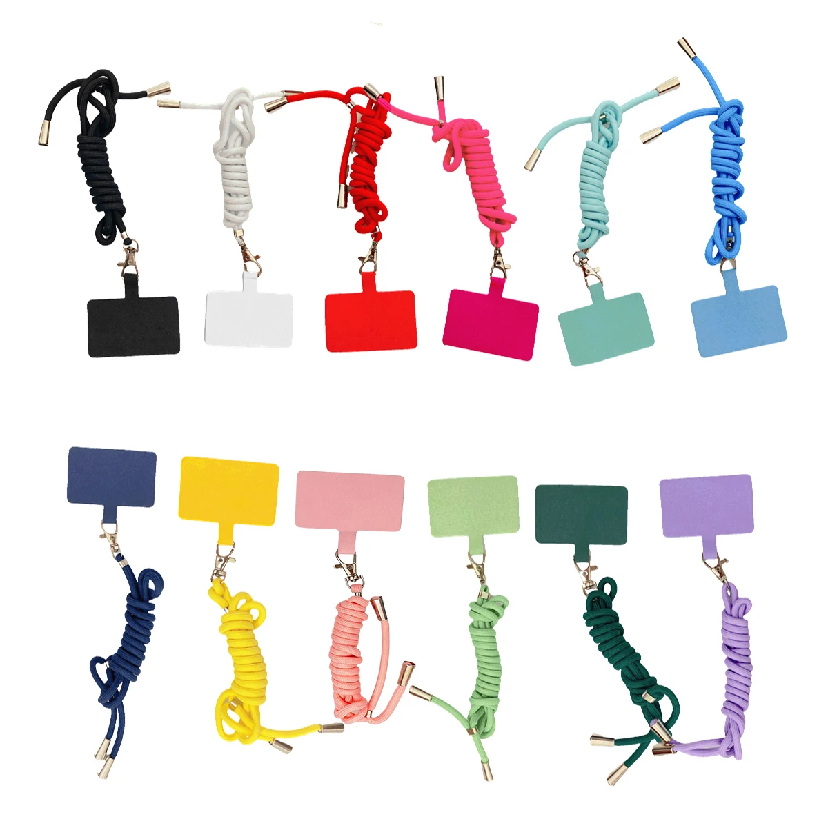 

Adjustable Crossbody Shoelace Phone Lanyard Strap For Mobile Phone Universal Long Nylon Patch Neck Clip Snap Hanging Cord Rope