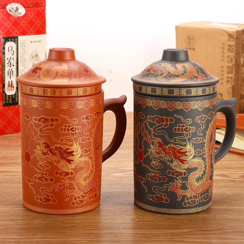 Чашка для воды с рисунком дракона аксессуары чая фиолетовый песок посуда Кунг Фу