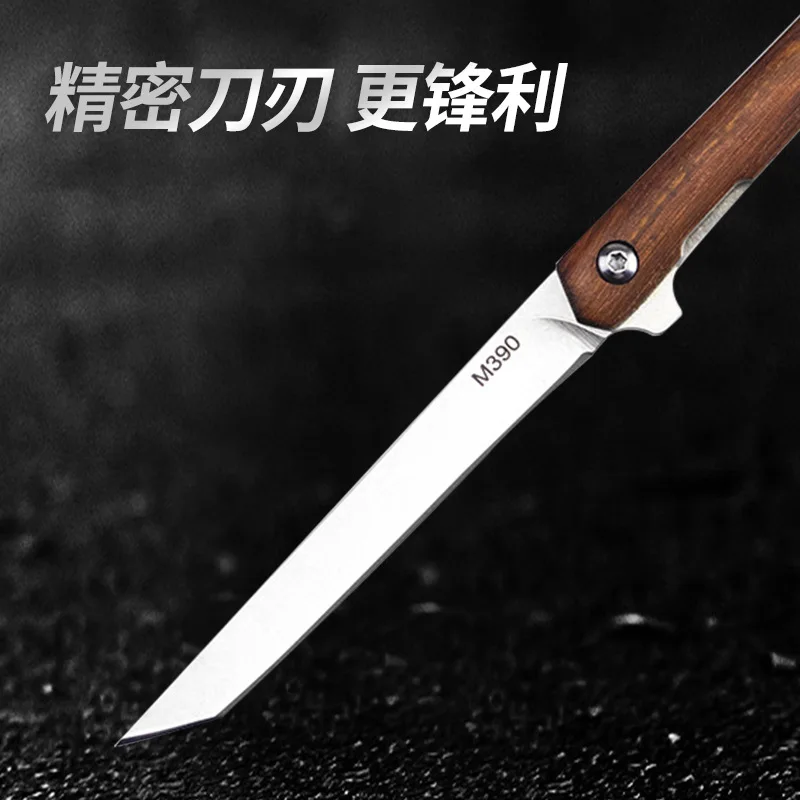 M390 multi-function outdoor sharp hunting knife tactical folding portable pocket knife+ holster | Инструменты