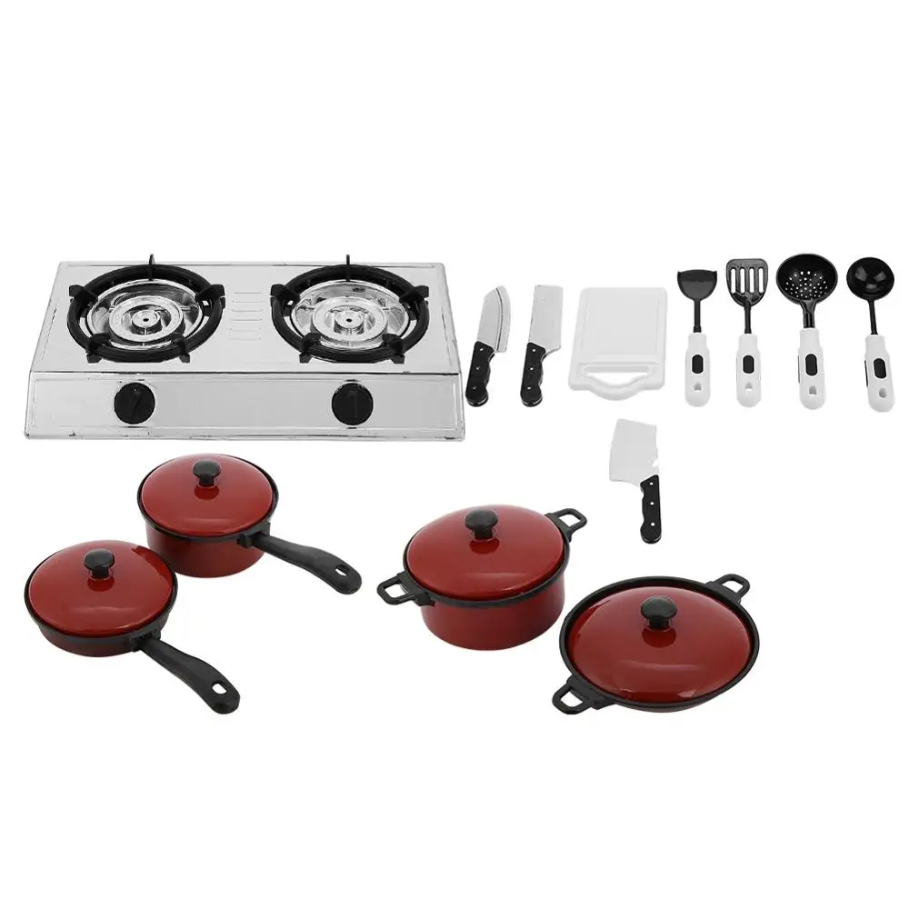 Cookware Set 1/12 Миниатюрный Кукольный дом, аксессуар для кухни, платформа для приготовления пищи, набор игрушек, детский игровой домик, игрушка для раннего образования, игрушки для детей, подарок - Цвет: Cookware Set