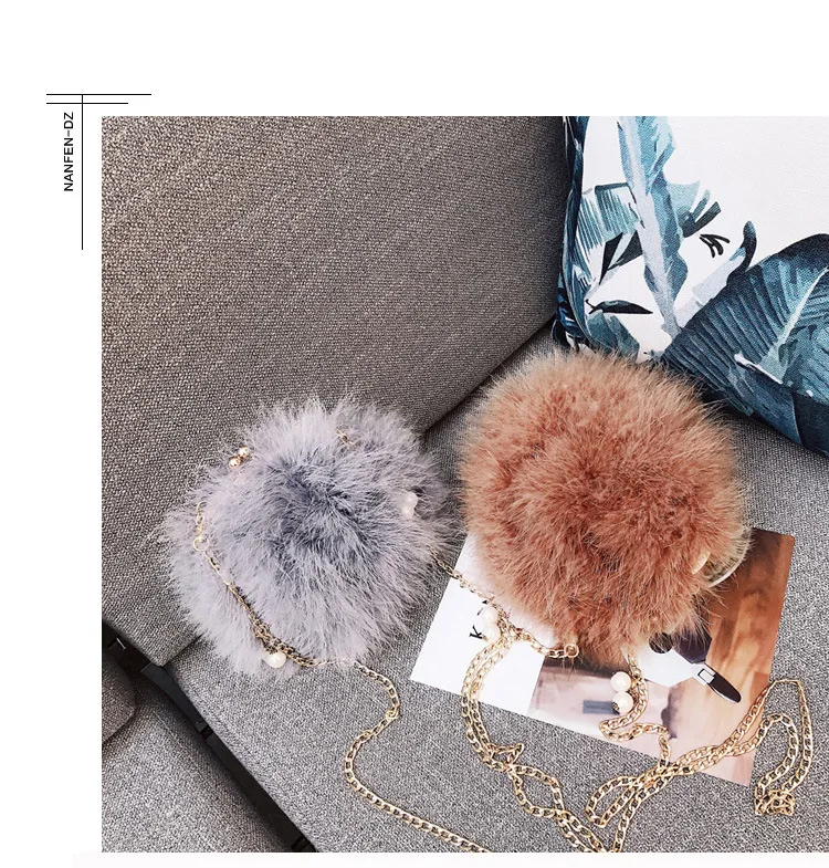 Luxury Designer Fur Purse Women Ostrich Feathers Evening Party Bag Famous Brand Handbag Fall Winter Party Day Cluthes Drop Ship