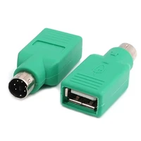 cool green usb male to ps2 female convertor adapter for keyboard mouse