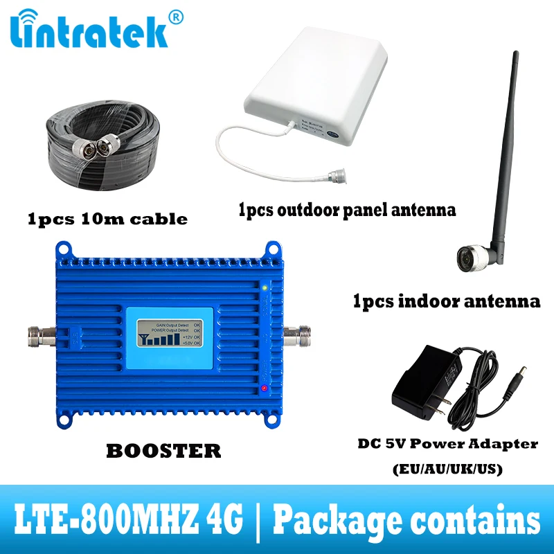 Усилитель сигнала мобильного телефона lintratek 4G LTE 800 МГц усилитель сотовой связи с
