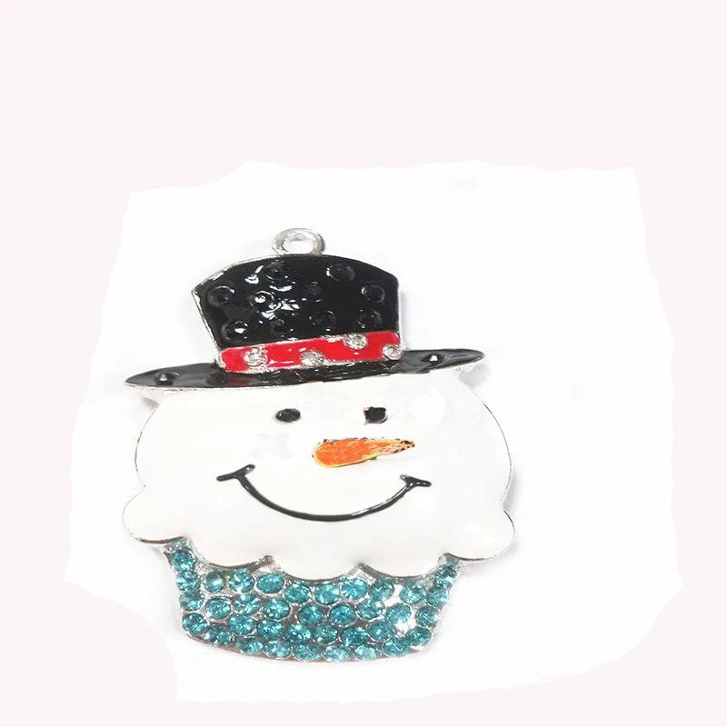 48 мм стразы кекс Снеговик Стразы Подвески на Рождество массивное ожерелье|rhinestone