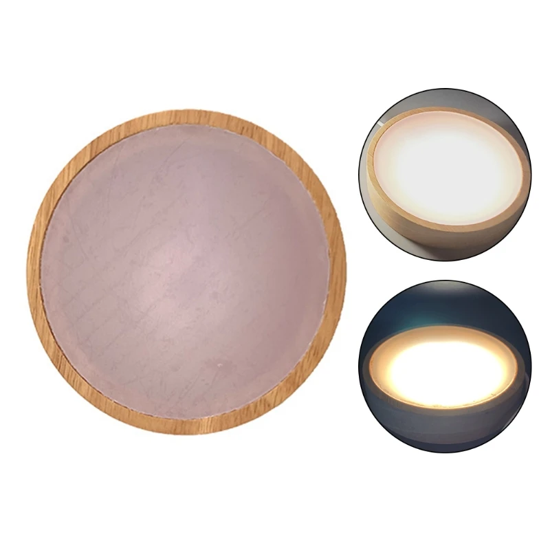 

New 1 Piece Wood LED Night Lamp Base Crystal Crafts Glass Decoration Luminous Base Crafts Natural Wood Processing for Office