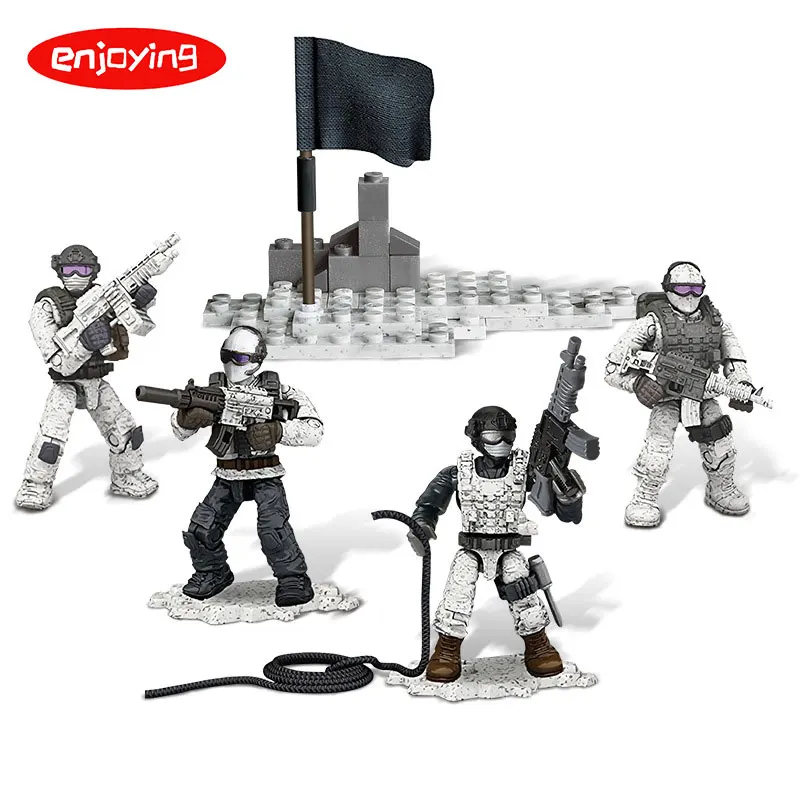 Военный солодер Снежный Леопард коммандос спецназ строительные блоки Город