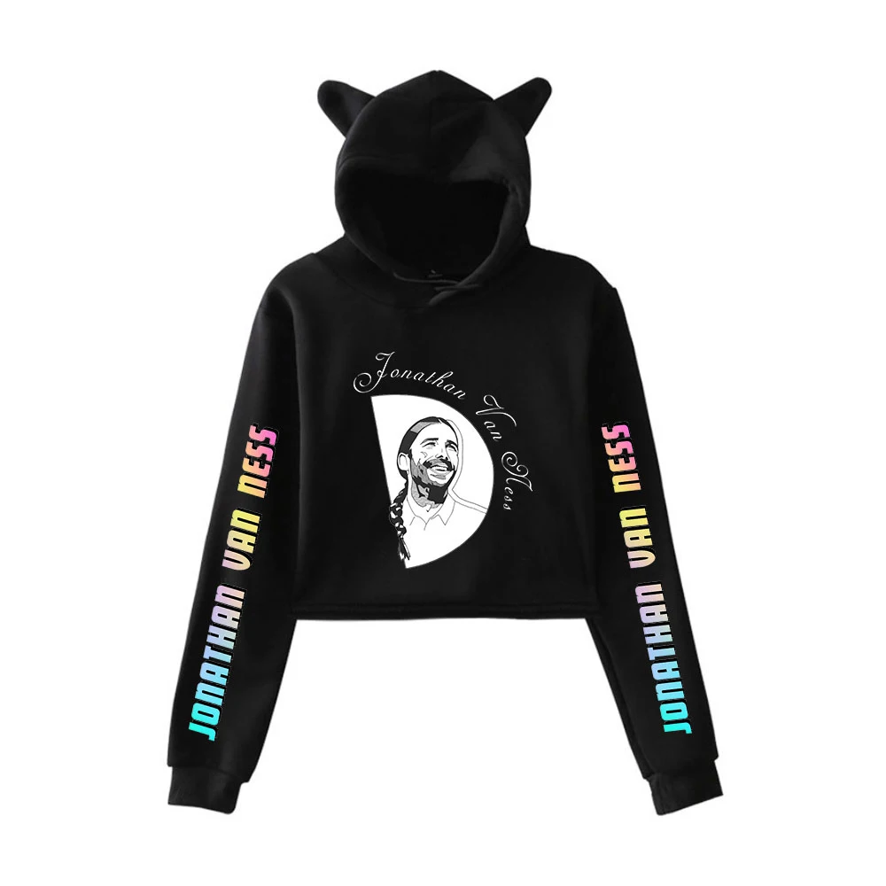 

frdun jonathan van ness 2D Print fashion Cat ears Top Girl Hoodies Sweatshirt Sexy clothes