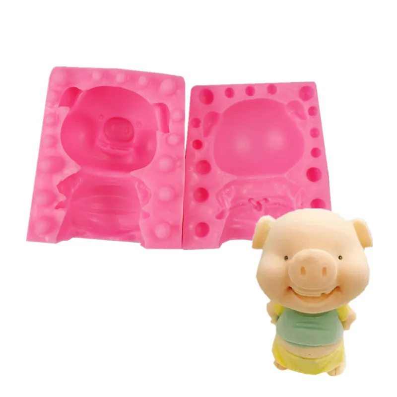 

Standing pig trumpet mousse cake mold baking diy pig head pig year chocolate dessert ice cream cake mold