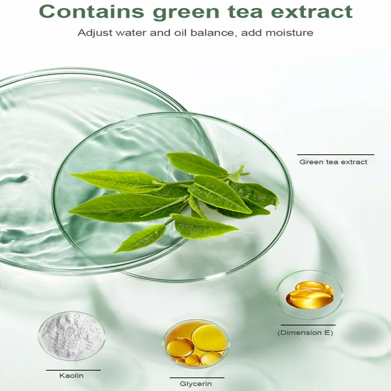 

Green Tea Cleansing Mask Purifying Clay Stick Mask Oil Control Skin Care Anti-Acne Eggplant Remove Blackhead Mud Mask TSLM1