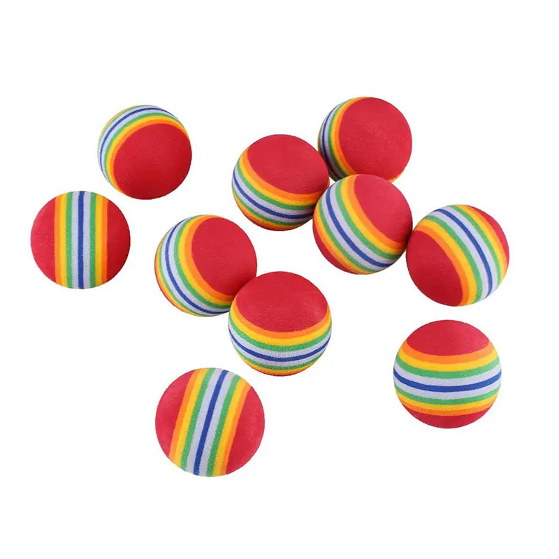 5 шт. 42 мм EVA пенопластовые мягкие радужные полосатые мячи для гольфа качели клуб