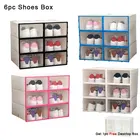 Прозрачная коробка для обуви, комбинированный шкаф для хранения нижнего белья, 6 шт., утолщенная раскладушка, пластиковый шкаф сделай сам для обуви, домашний декор