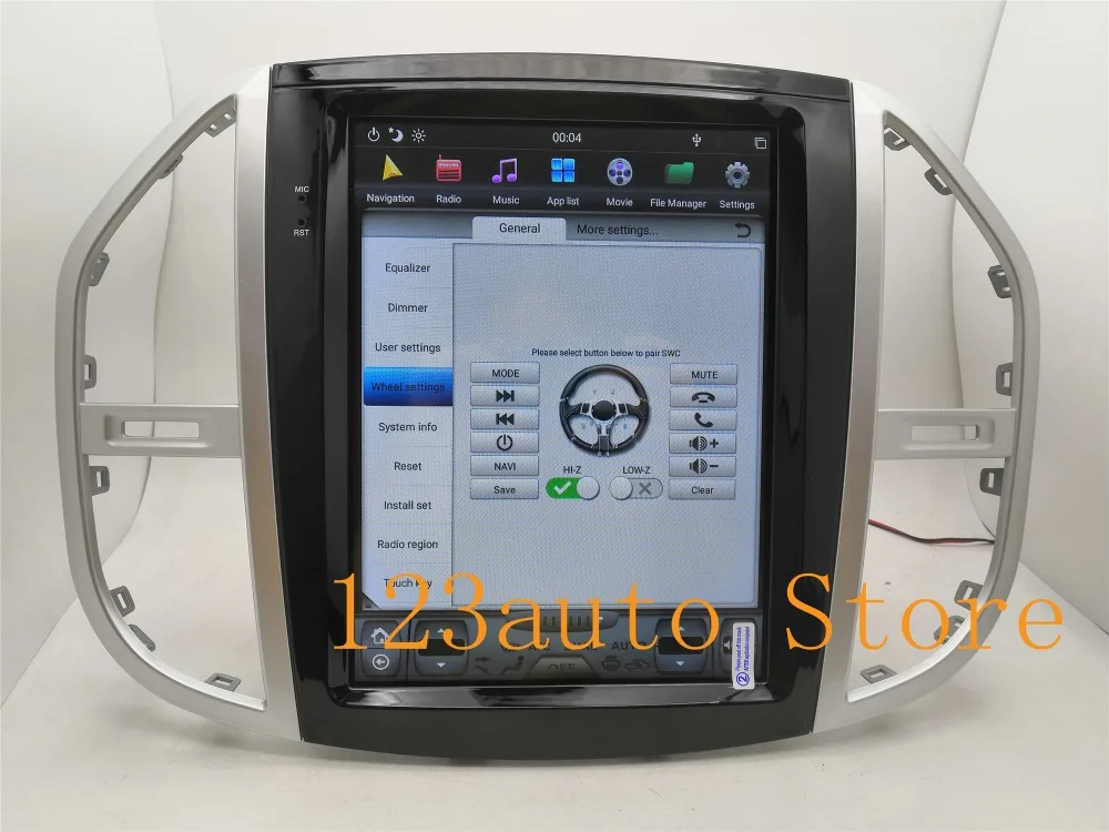12,1 дюймов вертикальный Tesla стиль Android 8,1 автомобильный DVD gps плеер Авто Навигация радио для Benz mercedes VITO Metris