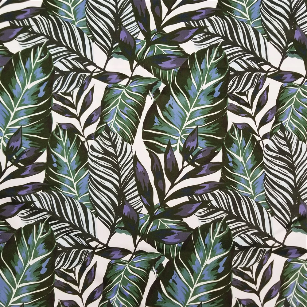 Тропические зеленые листья растений искусственная хлопковая ткань обивка