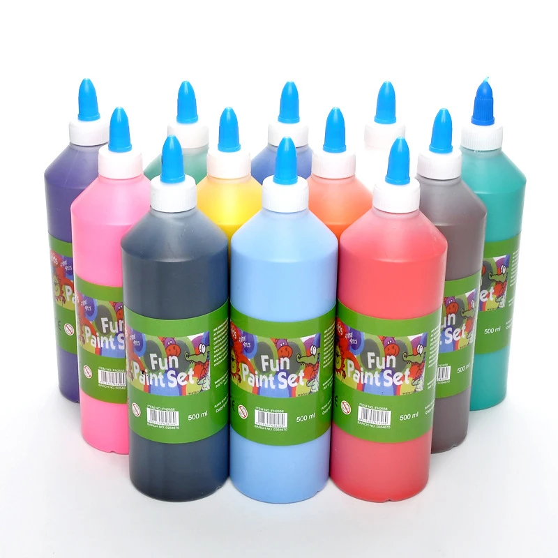 

Гуашевая краска 12 цветов 500 мл/бутылка моющийся пигмент для детей ручной работы DIY граффити картина на палец художественные принадлежности