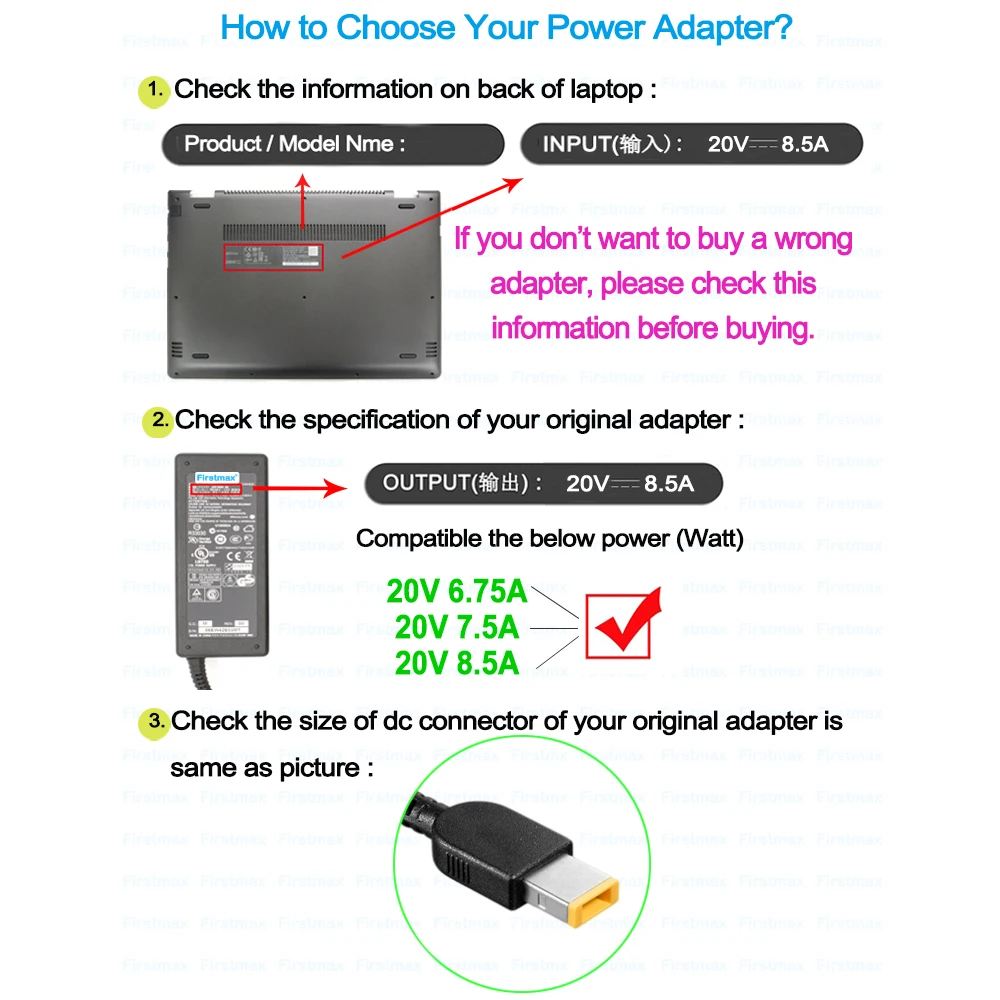 Зарядное устройство для ноутбука 20 в 170 а Вт Lenovo ThinkPad P1 Gen 2 3 4 P50 P50s P51 P52 P53 P15 P17 T15G 1