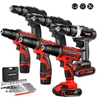 Электрическая дрель 32-40 нм, аккумуляторная электрическая отвертка, перезаряжаемая литиевая батарея, 2 скорости, электроинструменты 12 в 16 в 21 в, ручная дрель