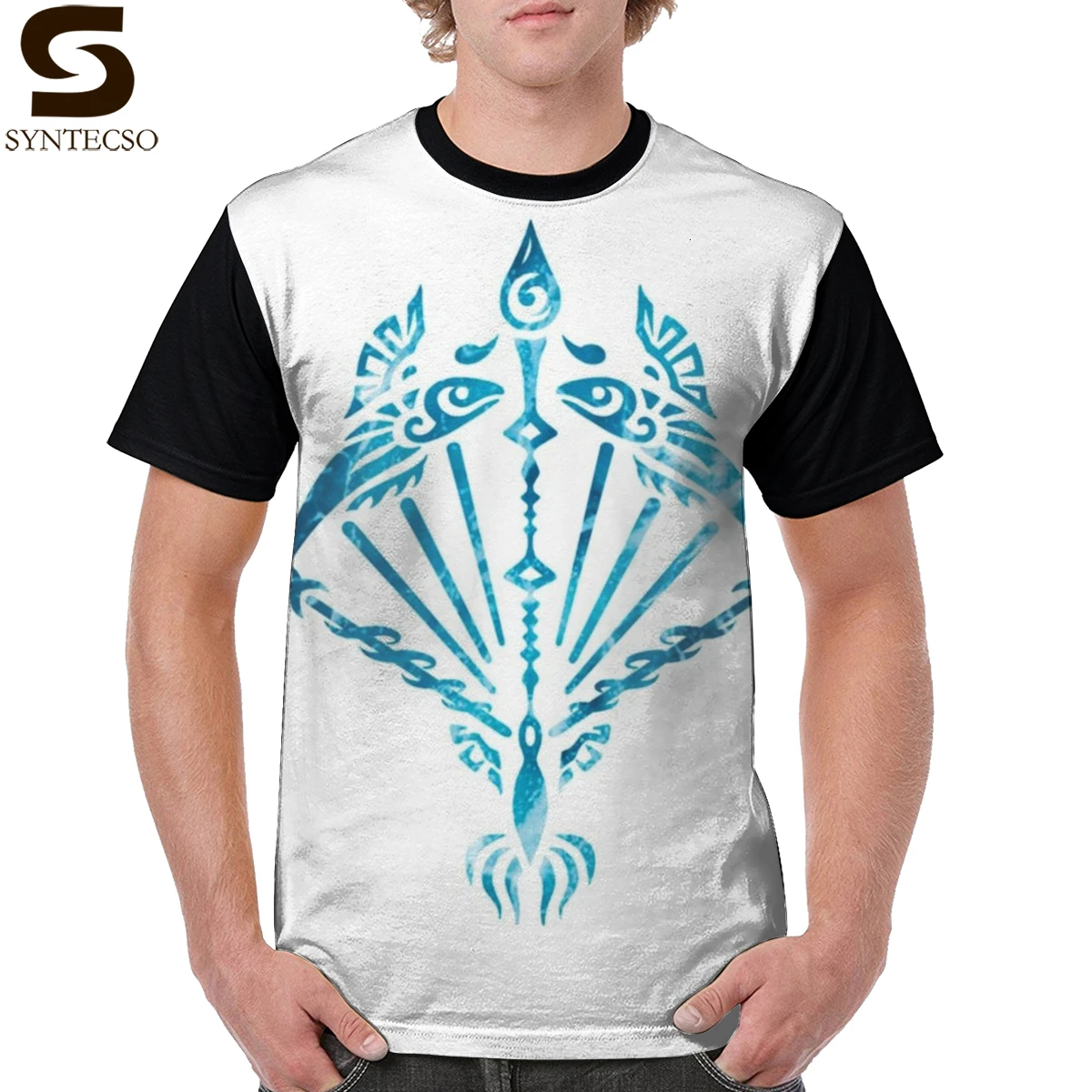 Футболка с надписью Tales Of Zestiria Повседневная рубашка рисунком символа воды Armatus Sorey