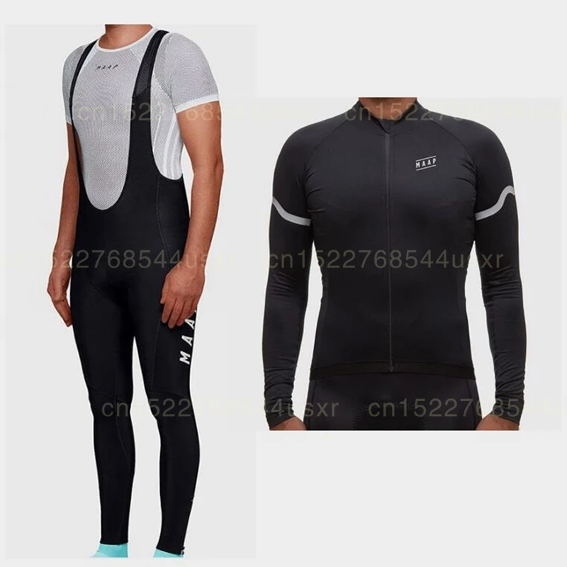 Фото цвет MAAP Велоспорт Джерси наборы мужская команда с длинным рукавом велосипед