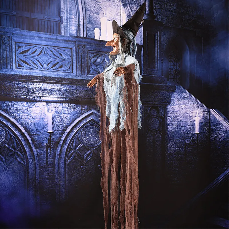 Хэллоуин вечерние ведьма Декор Электрический соломенная метла волшебник