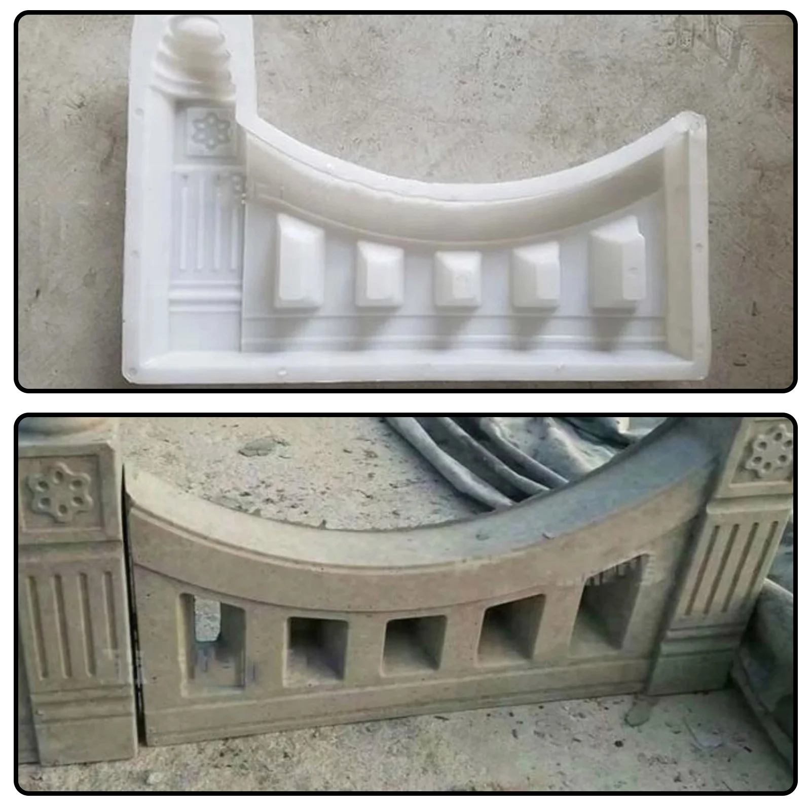 

Garden Decor Swimming Pool Building Concrete Mold Fencing Blank Plastic Blocks Mold White Antique Courtyard Lawn Cement Mold
