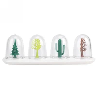 4pcs seasoning box set lovely animal plant in dome spice pepper shaker spice jar seasoning can salt sugar bottle kitchen gadgets