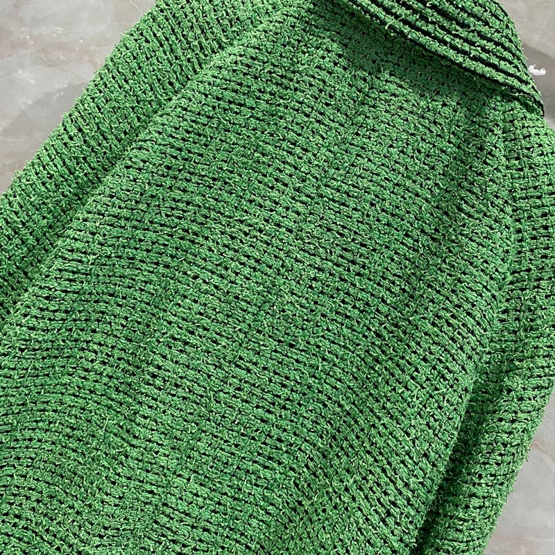 

Spring Autumn 2021 New Designer Women's High quality pockets casual loose tweed coat B497