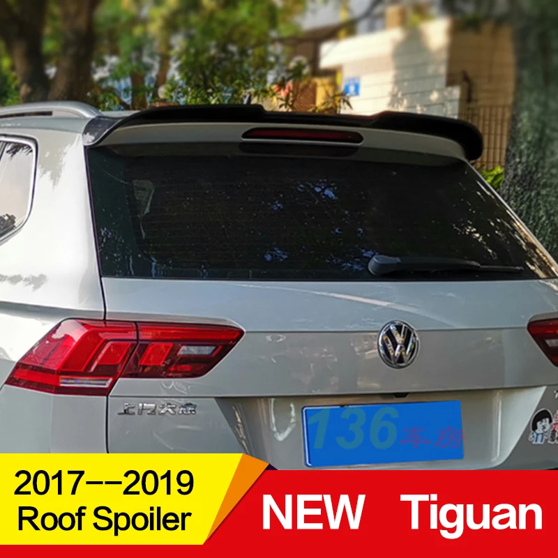 Применение для Volkswagen new Tiguan, спойлеры на крышу кабины 18 19 лет глянцевое углеродное волокно для заполнения полостей/frp зад крыш крылатых votex аксессуары для стайлинга