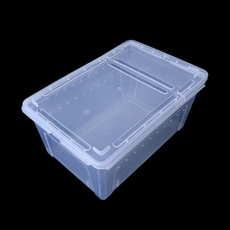 Transparent Plastic Box Insect Reptile Transport Breeding Live Food Feeding for Lizards Tortoise Spider Beetle House | Дом и сад