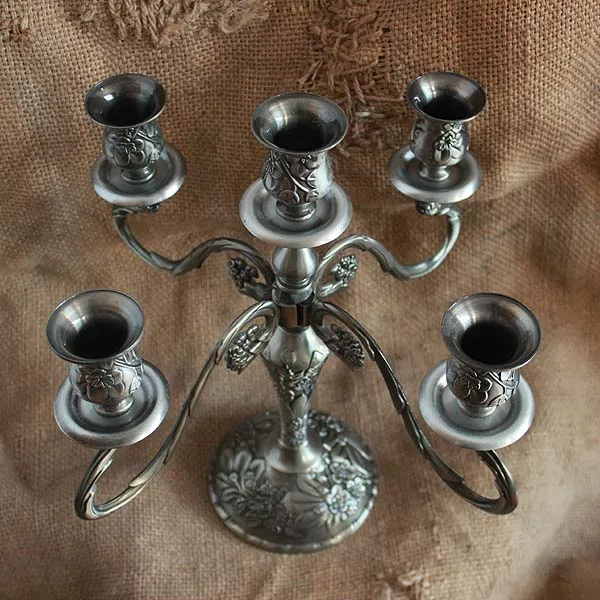 Flower Metal Candle Holder Table Pillar Black Modern Candlestick Weeding Centerpieces Centro De Mesa Home Decoration EA60ZT