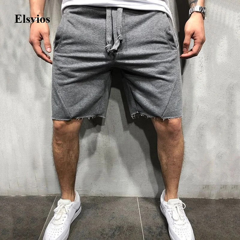 

2021 Fashion Male Pocket Beach Short Pants Summer Casual Sports Shorts Solid Loose Drawstring Short Trousers For Men Streetwear