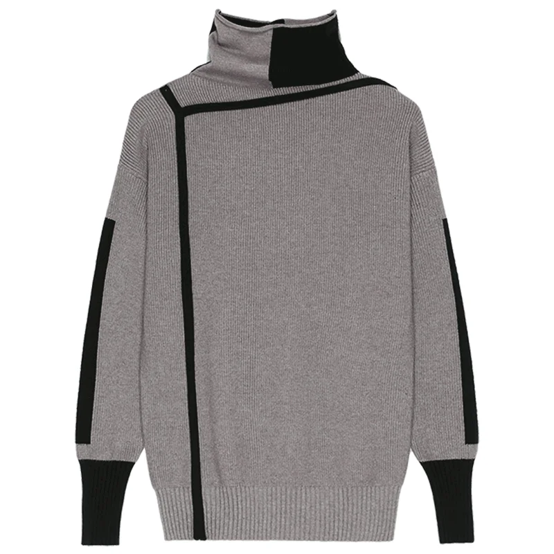 

Women Turtleneck Sweater Long Sleeve Jumpers Knitwear Casual Autumn winter Pullovers Femme Elastic high quality Knitted sweaters