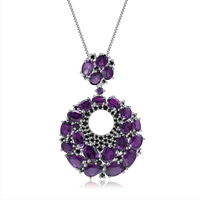 gems ballet natural amethyst romantic purple gemstone pendants necklace for women new 925 sterling sliver pendant fine jewelry