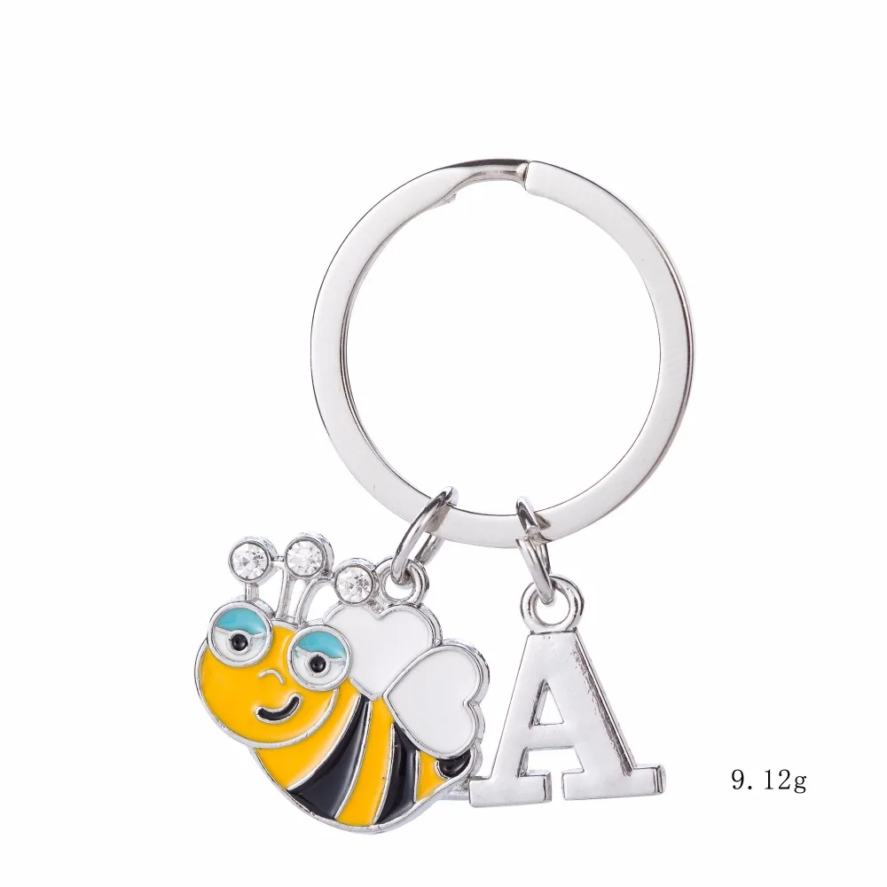 Fishhook эмалированный милый Кристалл пчела животное очарование с 26 буквами брелок