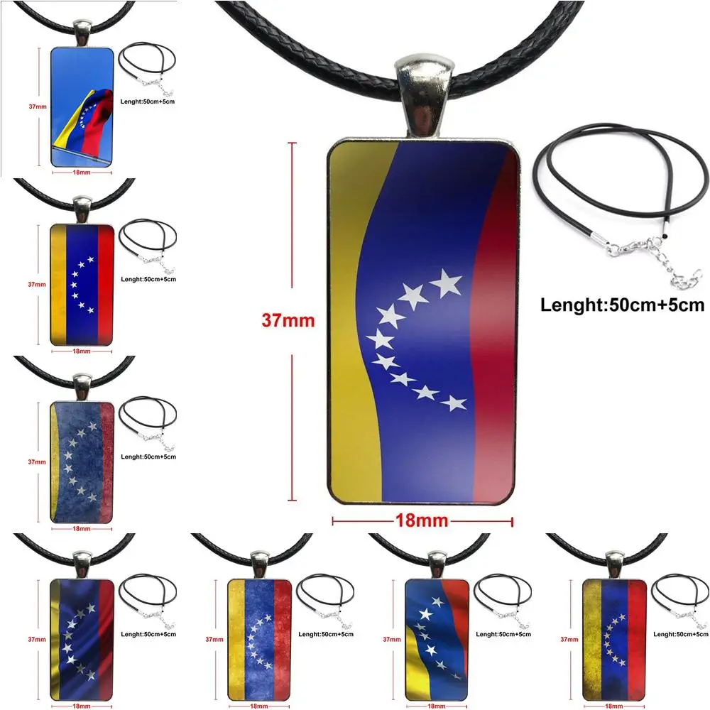Женское винтажное свадебное ожерелье с флагом Венесуэлы модная Длинная цепочка