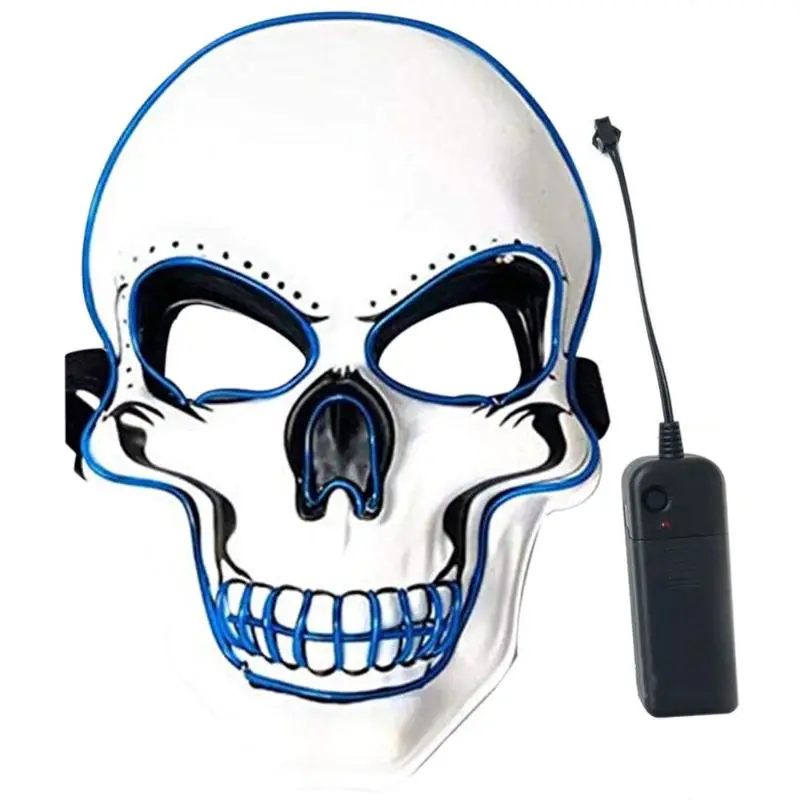 Mask-2019 Popular EL Skull Cold Weird Glowing Funny Mask Halloween Masquerade Makeup Party Decoration Supplies Making Joy | Дом и сад