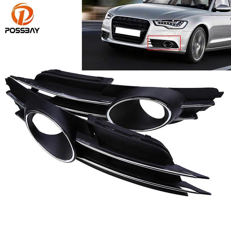 Автомобильная Нижняя решетка бампера posbay декоративная накладка для Audi A6 C7 Sedan/Avant