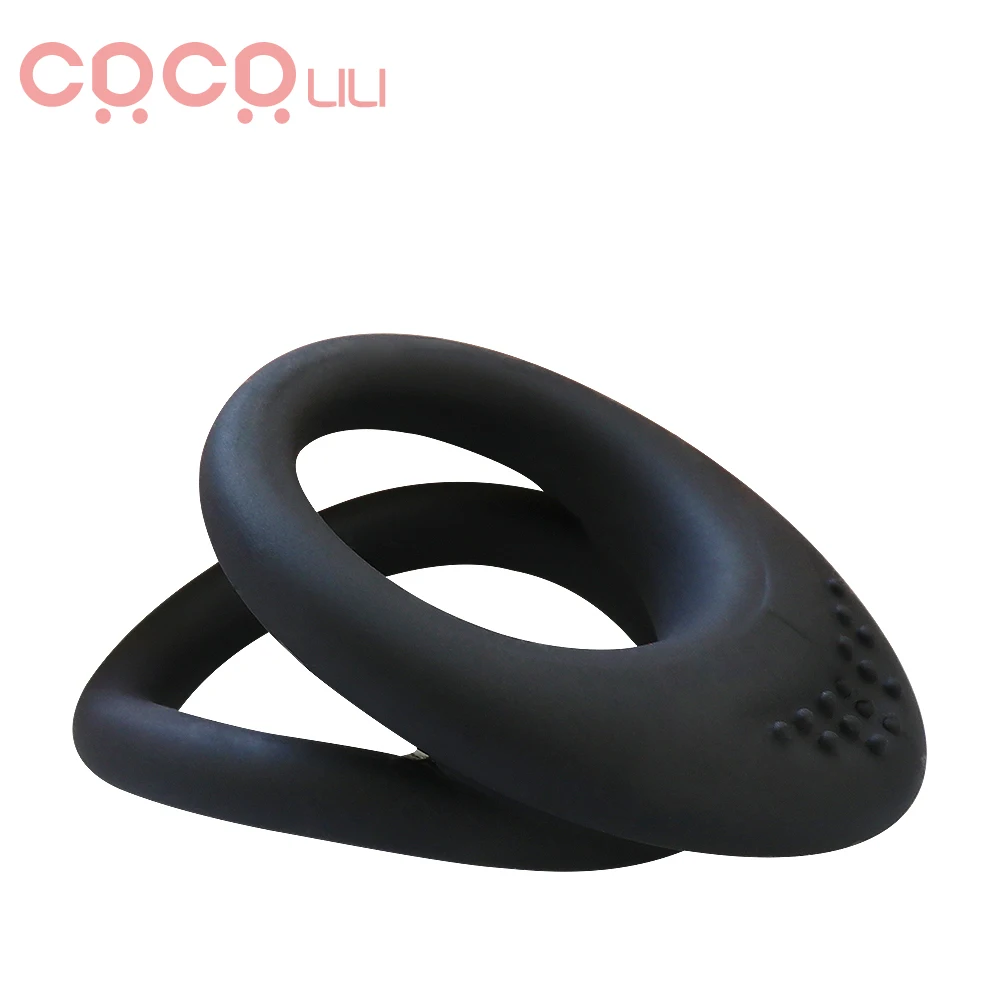 Кольцо на пенис с двумя кольцами секс игрушки для мужчин задержка