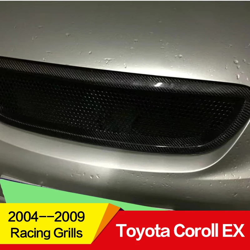 Использование для Toyota Corolla EX racing grills 2004-09 год Глянцевая углеродная волоконная арматура Передняя Центральная гоночная решетка крышка аксессуары