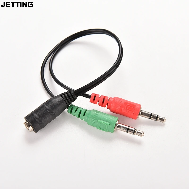 

JETTING 3.5mm Female Jack to Dual Male Plug Audio Stereo Headset Mic Splitter Cables 2pcs Drop Shipping