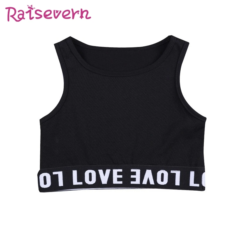 RAISEVERN Письмо плед Печать Детей Crop Толстовка Hip Hop Детские Девушки Печатного Hoodie Tops