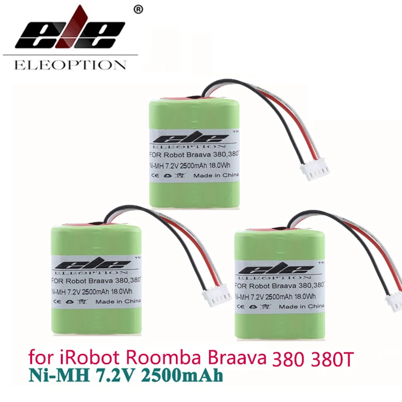 Аккумуляторная батарея ELEOPTION для iRobot Roomba Braava 3 шт. 7 2 в 2500 Втч Ач 380 мАч Ni MH В|battery for