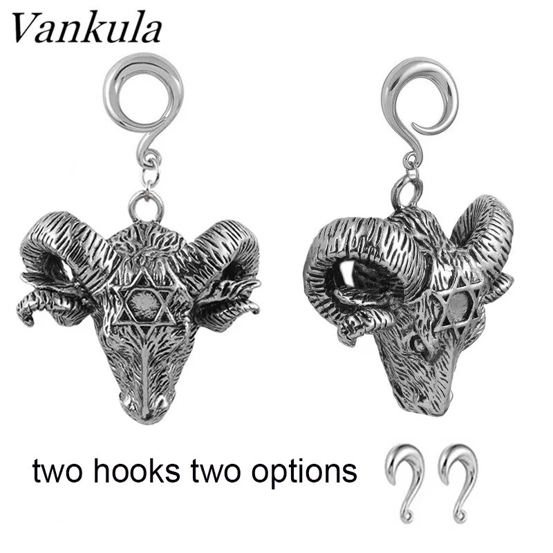 Vankula, 2 шт., Новое поступление, заглушки для ушей, тоннели, ушные грузики, нержавеющая сталь, Крючок Для Пирсинга Ушей, вешалки, ювелирные изделия для тела, 4 мм, 6 мм, 8 мм