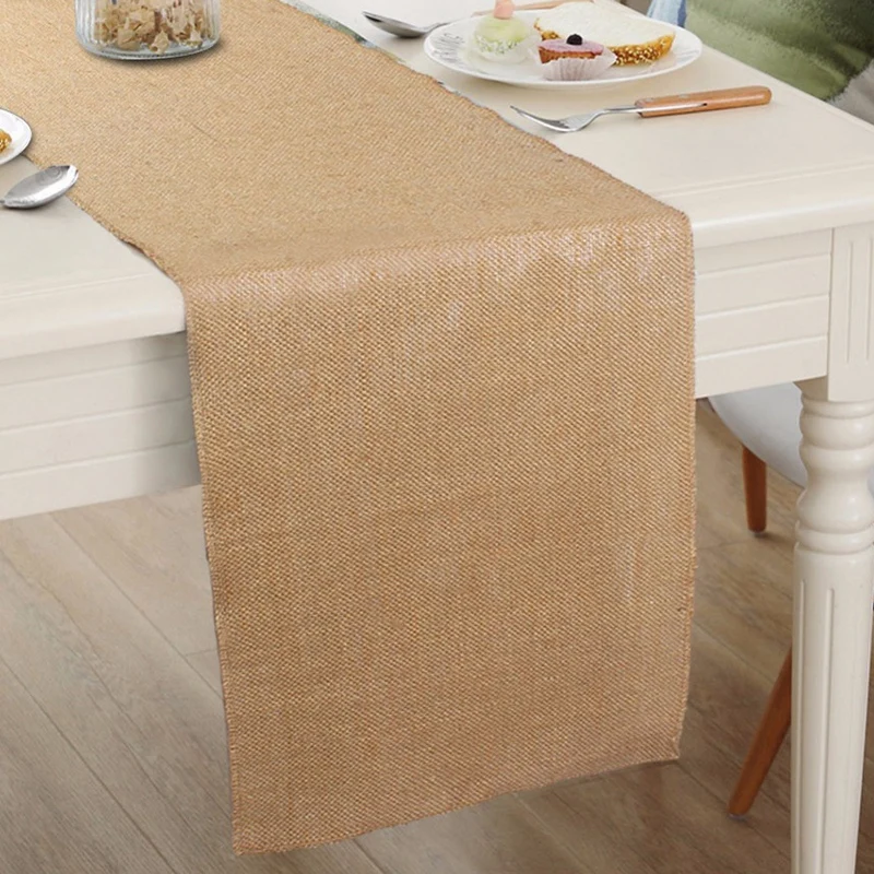 

10M Vintage Table Runner Burlap Hessian Ribbon Wedding Party Craft Decor Table Runner