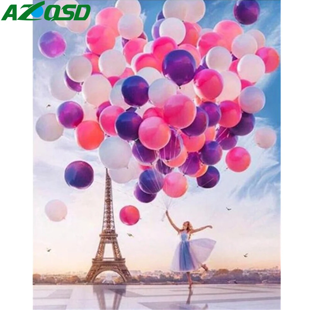 AZQSD DIY Раскраска по номерам шар рисунок на холсте Ручная роспись подарок картина