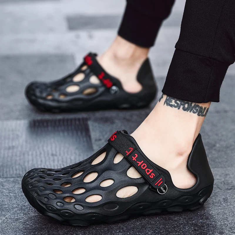

Summer New Breathable Wading Hole Shoes Men's Footwear Non-slip Thick-soled Hollow Outer Sandals