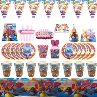 full guys theme children birthday party disposable tableware peper cup plate balloon kids party decoration baby shower supplies