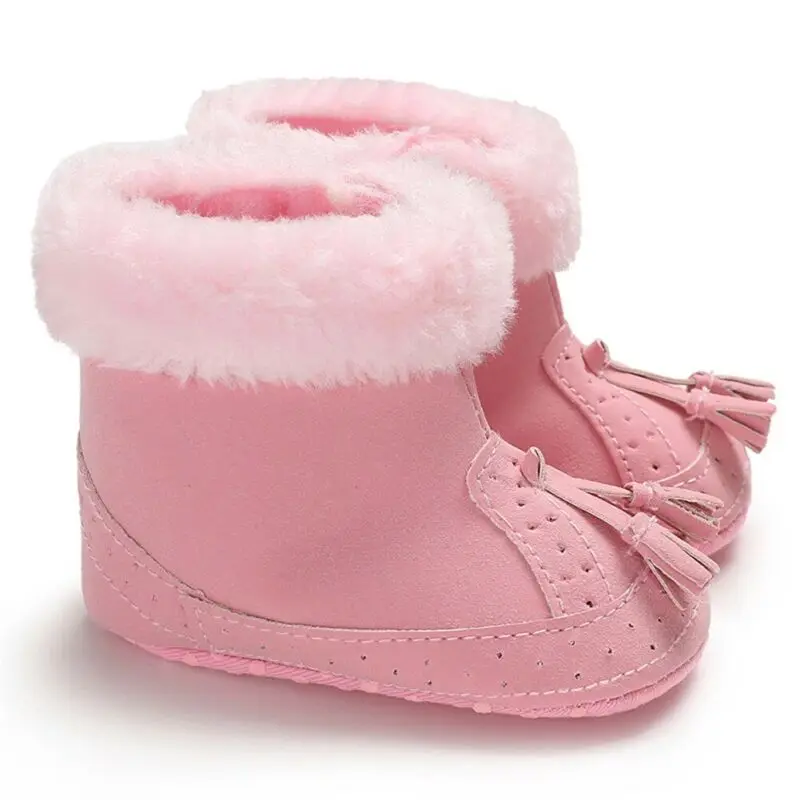 Одежда для малышей Теплая обувь мягкие кроватки мягкая подошва кожаная Ленточки
