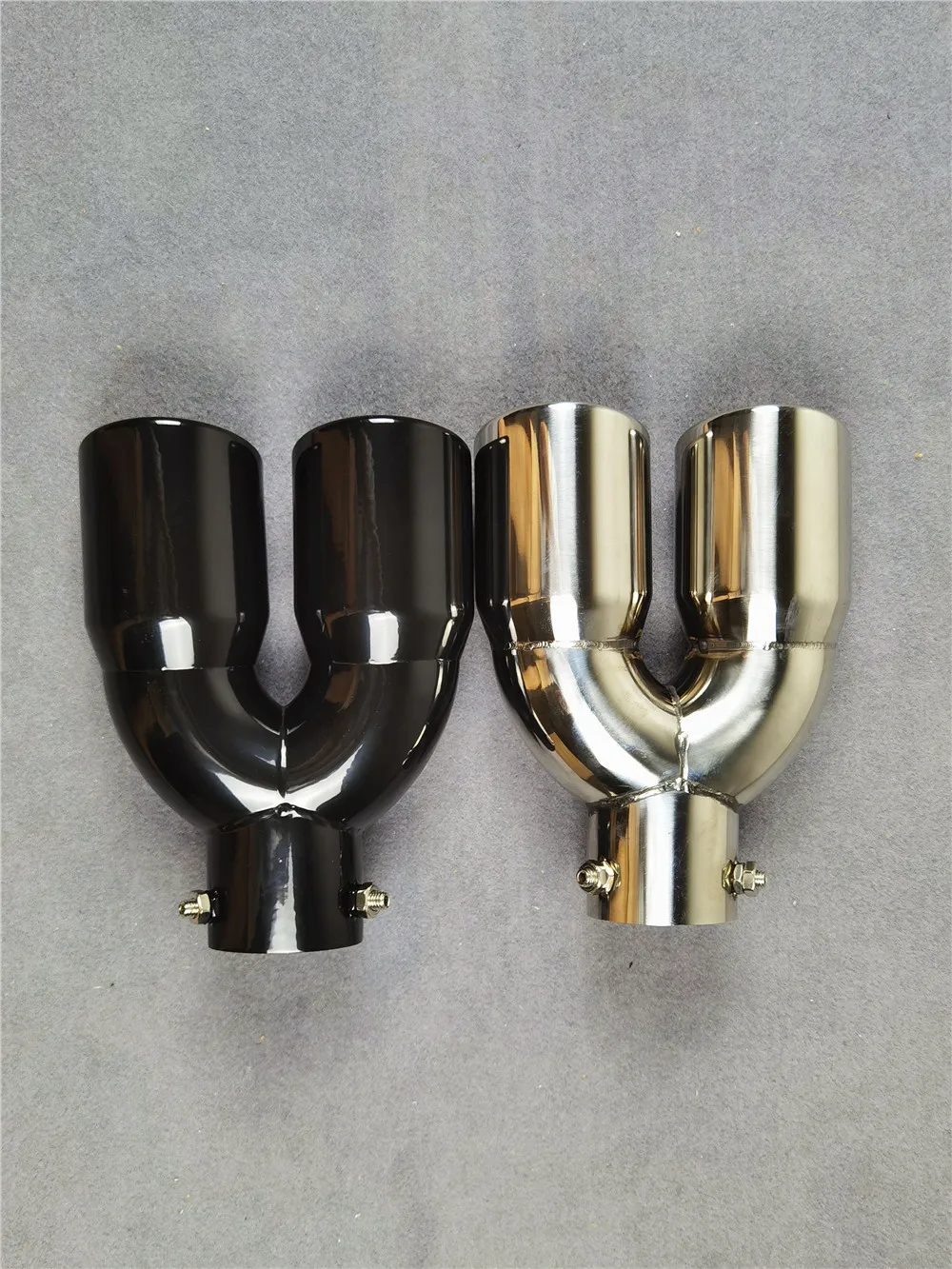 Цельная Автомобильная Стайлинг черная/серебряная выхлопная труба из