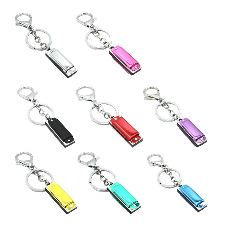 Цветной брелок гармоника мини 8 тонов 4 отверстия для ключей держатель подвеска