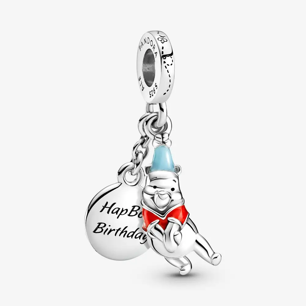 

Hot Sale 100% 925 Sterling Silver Bear birthday charm Beads Fit Original Pandora Bracelet Dangle DIY Jewelry Making For Women